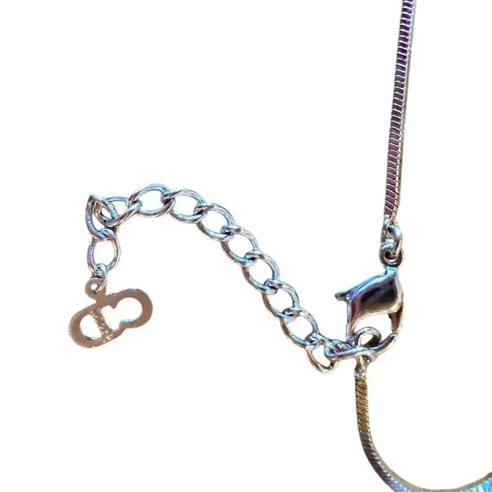 Dior Vintage Women's Pink Trotter Girly Necklace Signature No. 2 Monogram Char - Picture 6 of 7